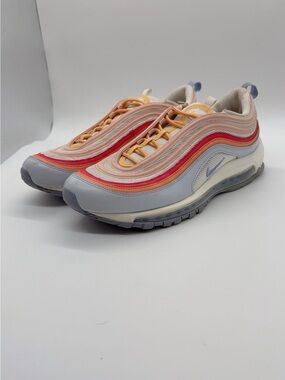 Nike Air Max 97 Sneakers in Light Gray, Pink, Red, Orange and Cream
